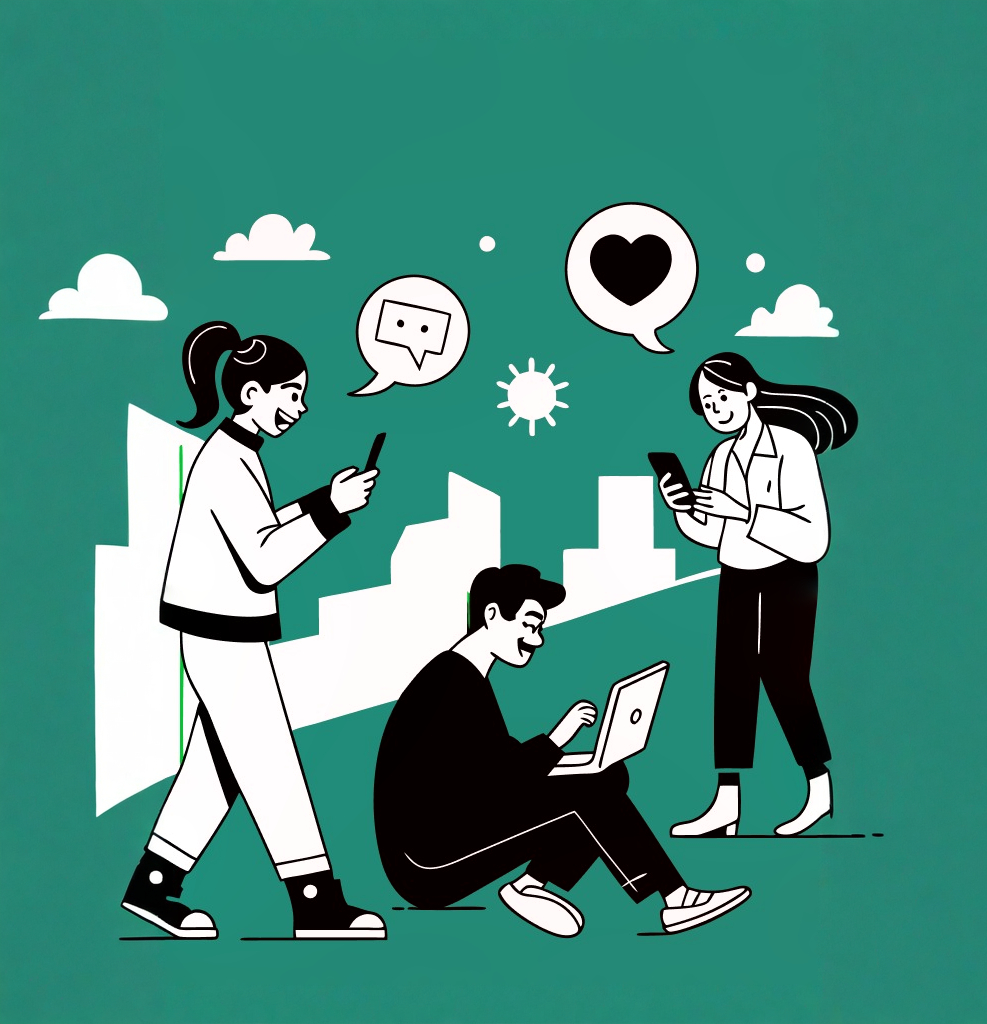 People using social media